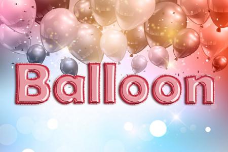 Red Foil Balloon Text Effect